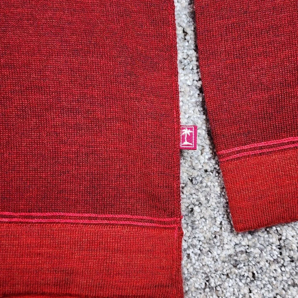 Tommy Bahama Sweater Mens Small V-Neck Extrafine Merino Wool Red Excellent